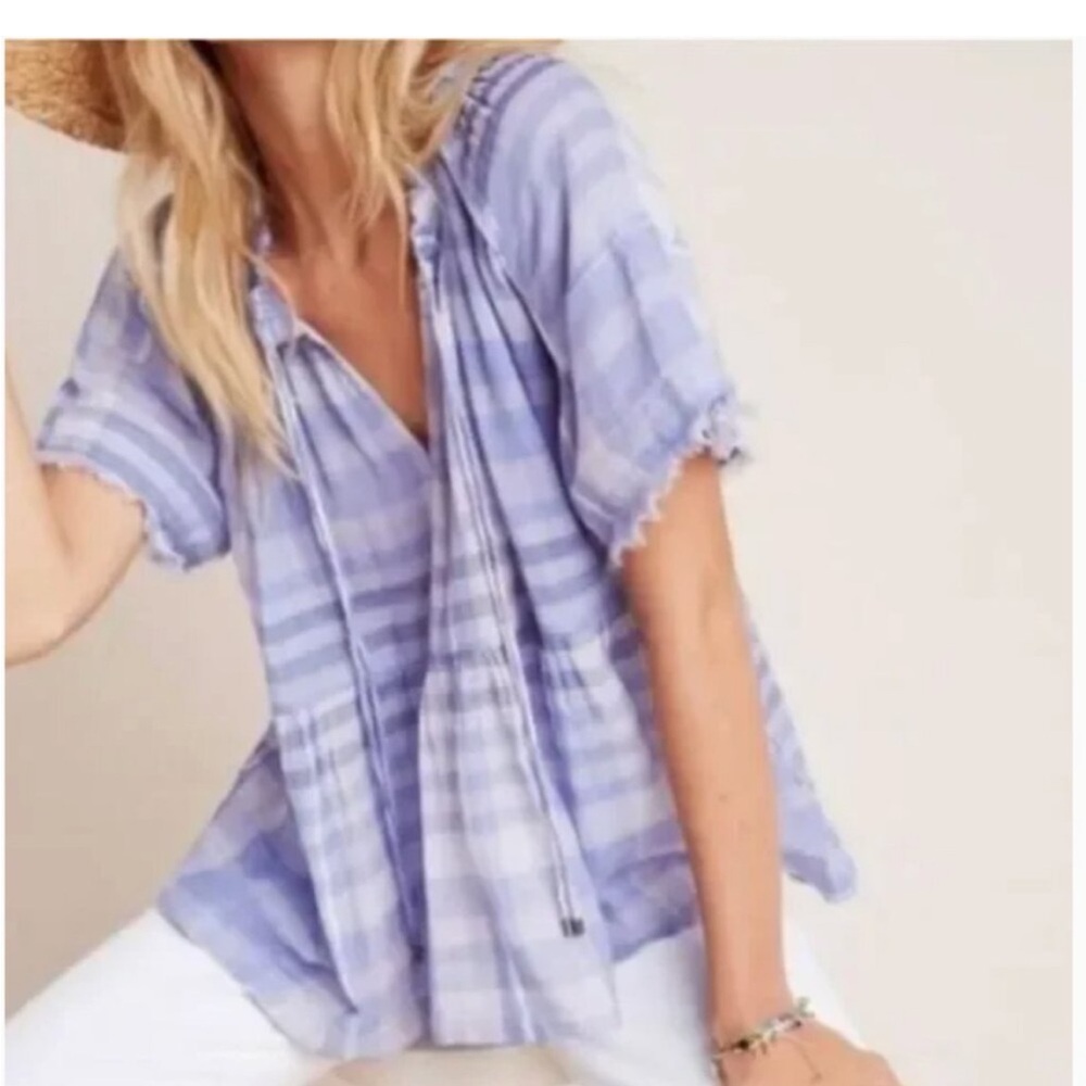 Pilcro by Anthropologie Bette Babydoll Top, XS - Picture 2 of 7
